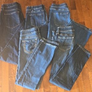 Lot Of 5 Pairs Of Size 4 Jeans Loft Tribal Old Navy Silver Express Talbots